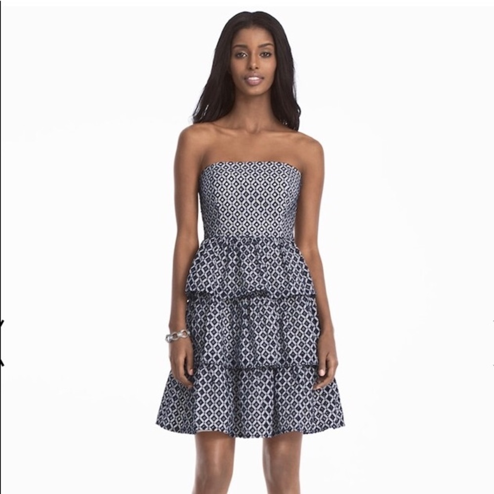 White House Black Market Strapless Tiered Dress